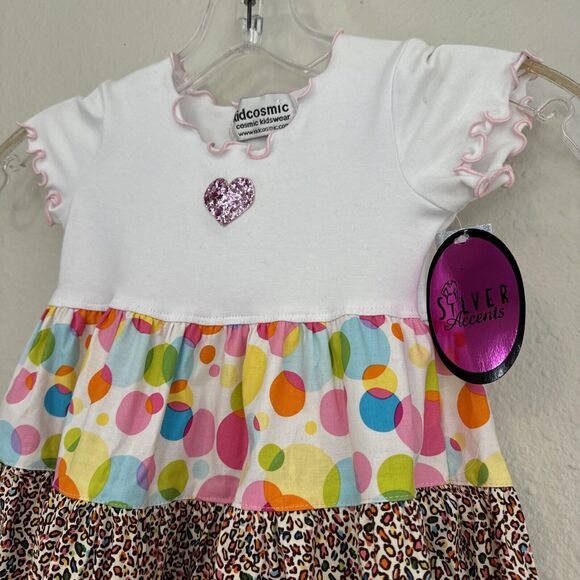 Rainbow baby Dress Mix Print Ruffle Casual Short Sleeve toddler size 2T - Picture 5 of 9